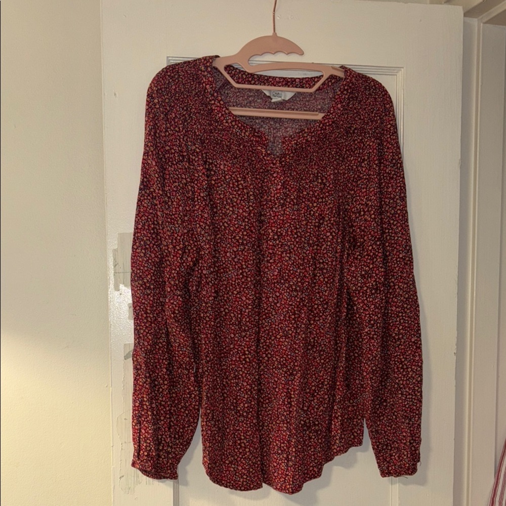 Women's Red Floral Top